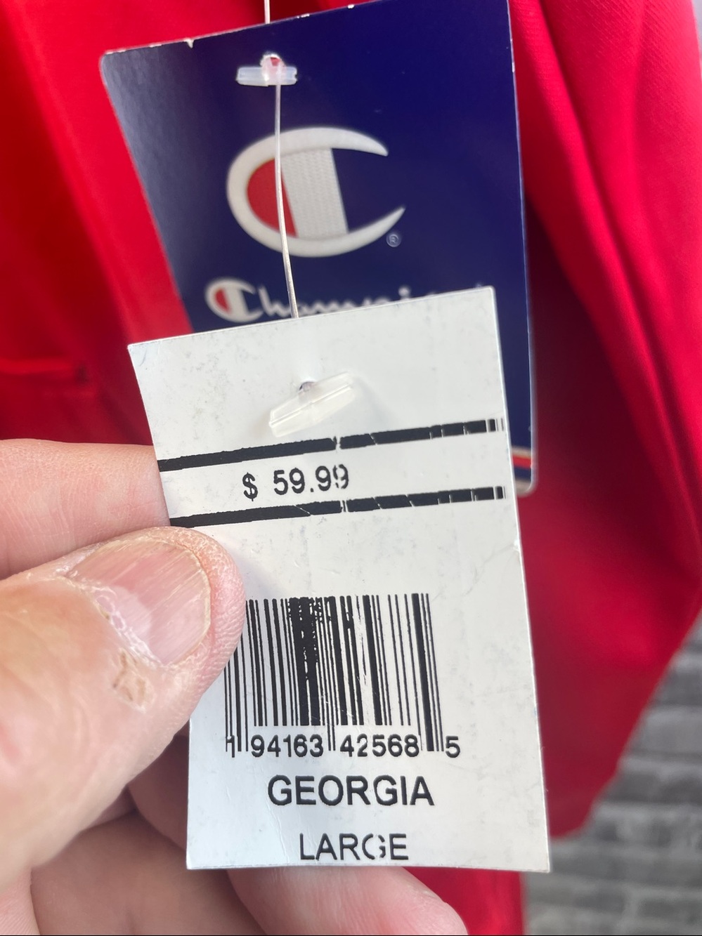 Georgia Bulldogs
Champion Red and Black Hooded Sweatshirt with Label - Picture 8 of 8